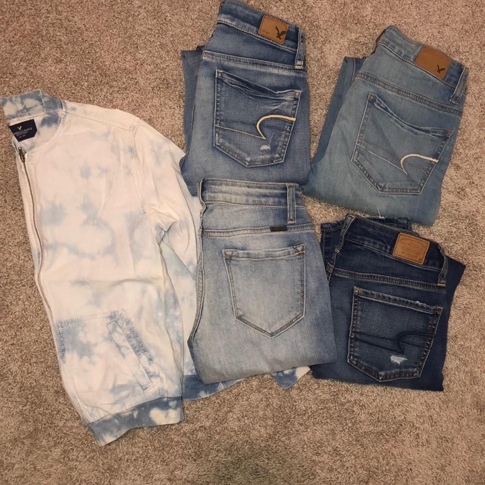 Bundle of jeans and a jacket